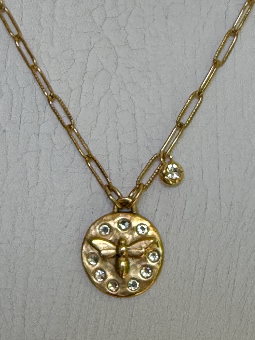 French Honey Bee Charm Necklace - Picture 2 of 6
